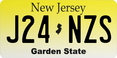 NJ license plate J24NZS