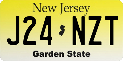 NJ license plate J24NZT