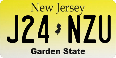 NJ license plate J24NZU