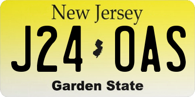 NJ license plate J24OAS