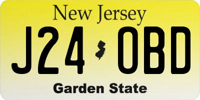 NJ license plate J24OBD