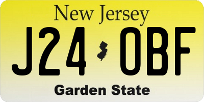 NJ license plate J24OBF
