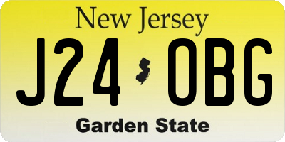 NJ license plate J24OBG