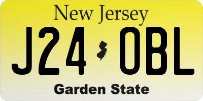 NJ license plate J24OBL