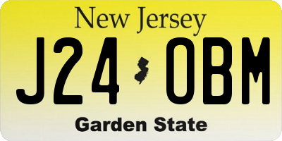 NJ license plate J24OBM
