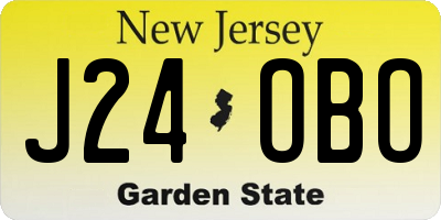 NJ license plate J24OBO