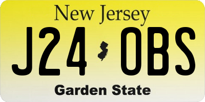 NJ license plate J24OBS
