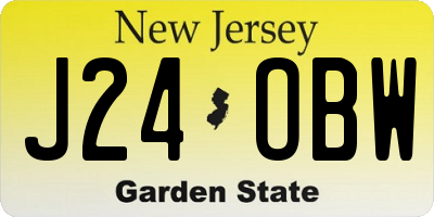 NJ license plate J24OBW