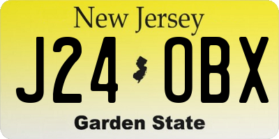 NJ license plate J24OBX
