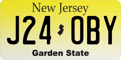 NJ license plate J24OBY