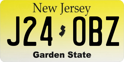 NJ license plate J24OBZ