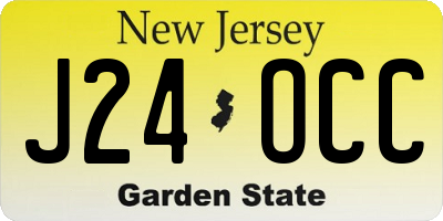 NJ license plate J24OCC