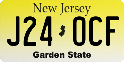 NJ license plate J24OCF