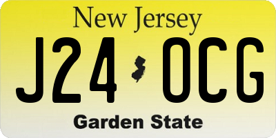 NJ license plate J24OCG