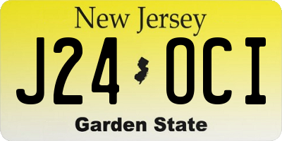 NJ license plate J24OCI