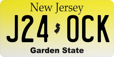 NJ license plate J24OCK