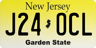 NJ license plate J24OCL