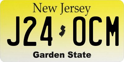 NJ license plate J24OCM