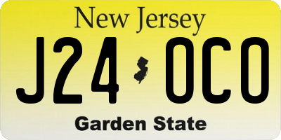 NJ license plate J24OCO