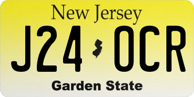 NJ license plate J24OCR