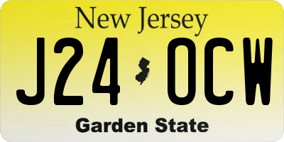 NJ license plate J24OCW
