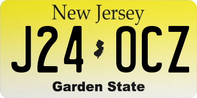 NJ license plate J24OCZ