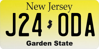 NJ license plate J24ODA