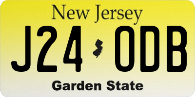 NJ license plate J24ODB