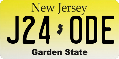 NJ license plate J24ODE