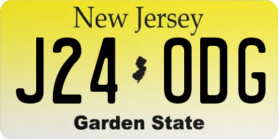 NJ license plate J24ODG