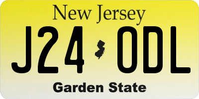 NJ license plate J24ODL