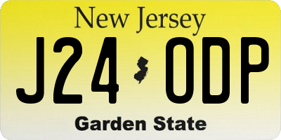 NJ license plate J24ODP