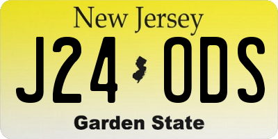 NJ license plate J24ODS