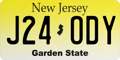 NJ license plate J24ODY