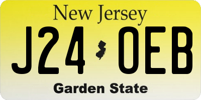 NJ license plate J24OEB