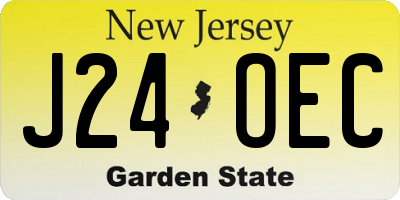 NJ license plate J24OEC