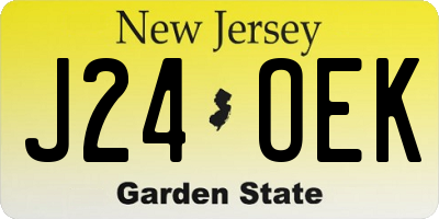 NJ license plate J24OEK