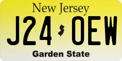 NJ license plate J24OEW