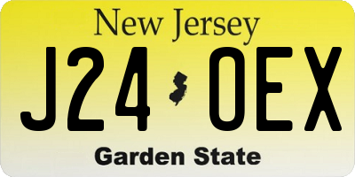 NJ license plate J24OEX
