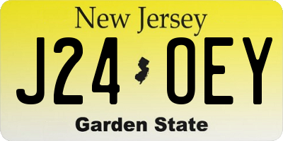 NJ license plate J24OEY