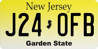 NJ license plate J24OFB