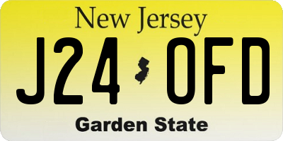 NJ license plate J24OFD