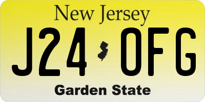 NJ license plate J24OFG