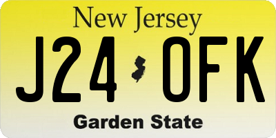 NJ license plate J24OFK
