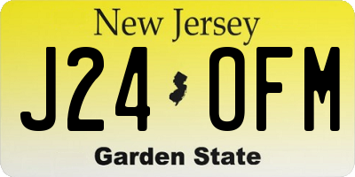 NJ license plate J24OFM