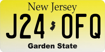 NJ license plate J24OFQ