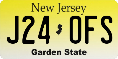 NJ license plate J24OFS