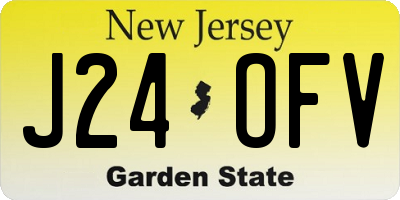 NJ license plate J24OFV
