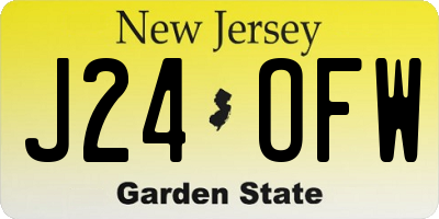 NJ license plate J24OFW