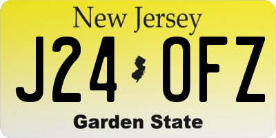 NJ license plate J24OFZ